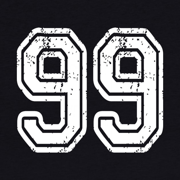 Number 99 Grungy in white by Sterling